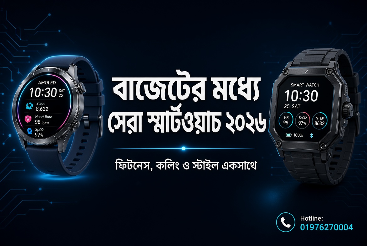 বাজেটের মধ্যে সেরা স্মার্টওয়াচ ২০২৬ – ফিটনেস, কলিং ও স্টাইল একসাথে