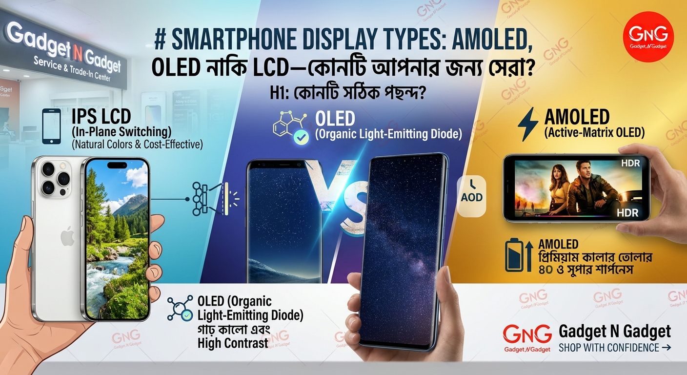 Smartphone Display Types: AMOLED, OLED নাকি LCD—কোনটি আপনার জন্য সেরা?