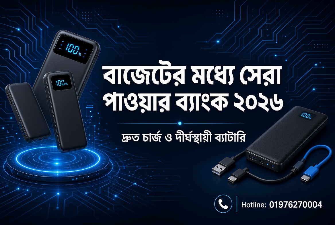 বাজেটের মধ্যে সেরা পাওয়ার ব্যাংক ২০২৬ – দ্রুত চার্জ ও দীর্ঘস্থায়ী ব্যাটারি